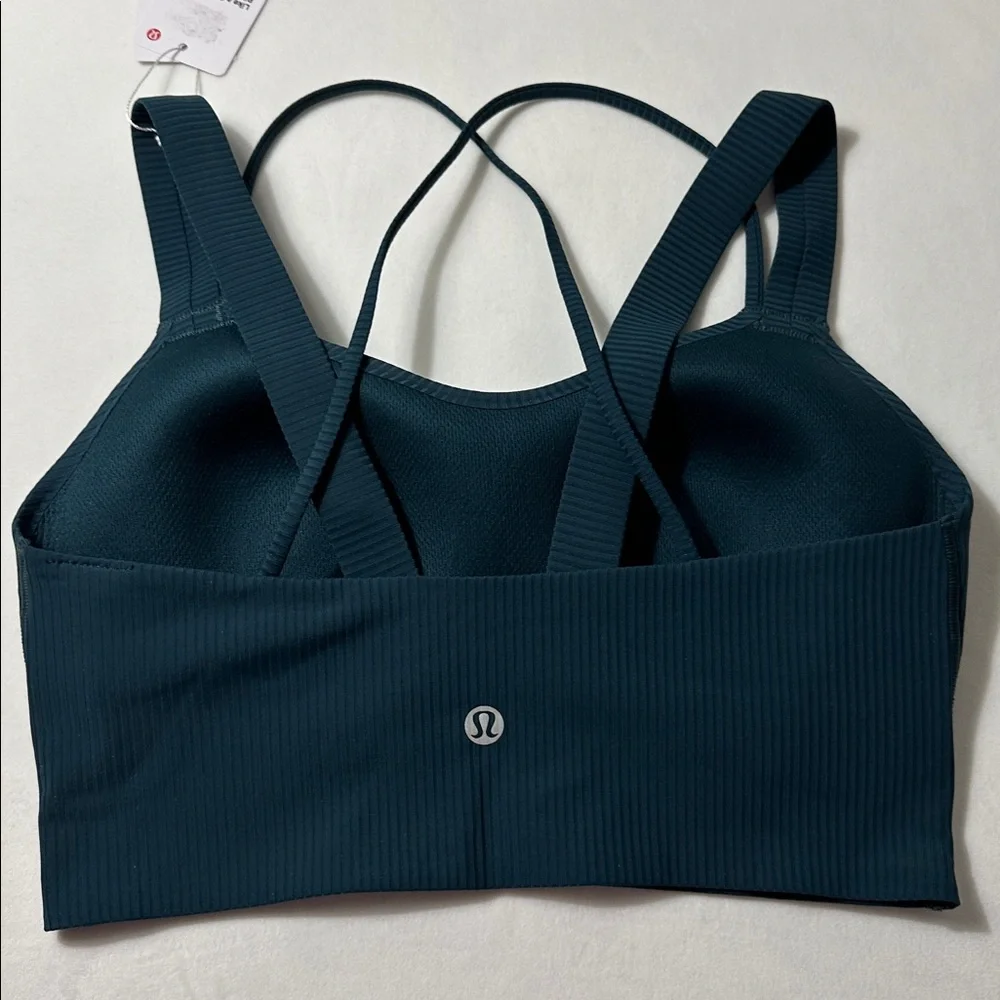 NWT Lululemon Like A Cloud Longline Ribbed Bra size 4 D/DD Indochine Blue - Picture 2 of 4